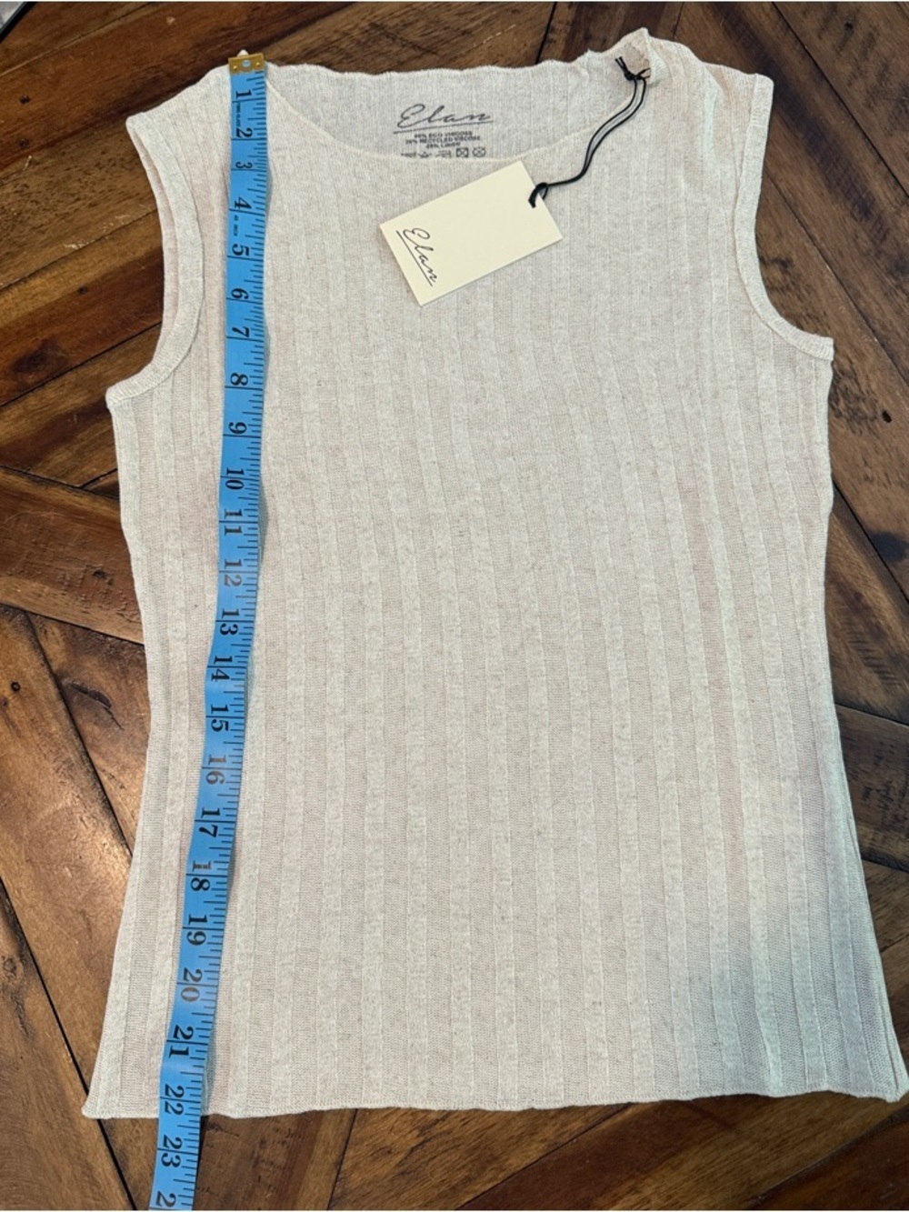 Elan Cream Ribbed Tank Top - Picture 6 of 6